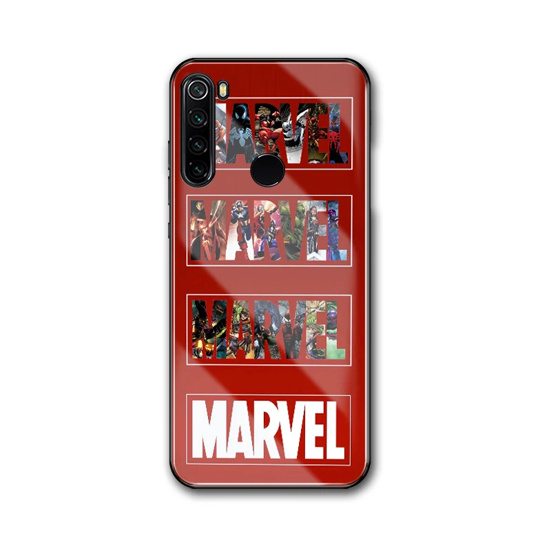for Xiaomi redmi note 7 case Marvel Tempered Glass Phone Cover Redmi Note 5 6 Mi 5s 6x 8 Lite mi 9 se Mix 2s DIY |