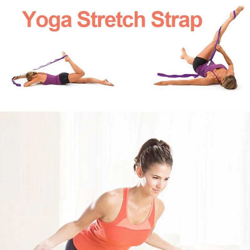 

2m / 6.6ft Yoga Stretch Strap Antenna Yoga Anti-Gravity Rope With Grip Loops Fitness Exercise Gym Rope Waist Leg Resistance Belt