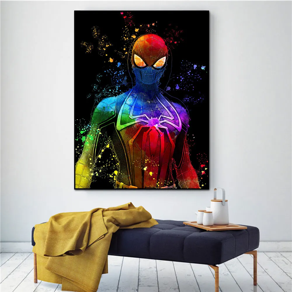 

Marvel Abstract Spiderman Poster Print Colorful Wall Art Universe Posters Canvas Paintings Avengers Endgame Picture Home Decor