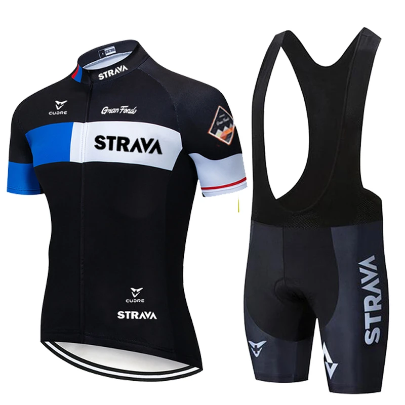 

2021 STRAVA cycling jersey set short sleeve men road bike mountain MTB team bicycle cycle clothing Maillot GEL Pants 20D Pad set