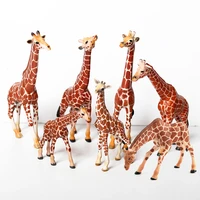 realistic giraffe figurines with giraffe cub safari animals model figures family playset educational toy cake toppers gift
