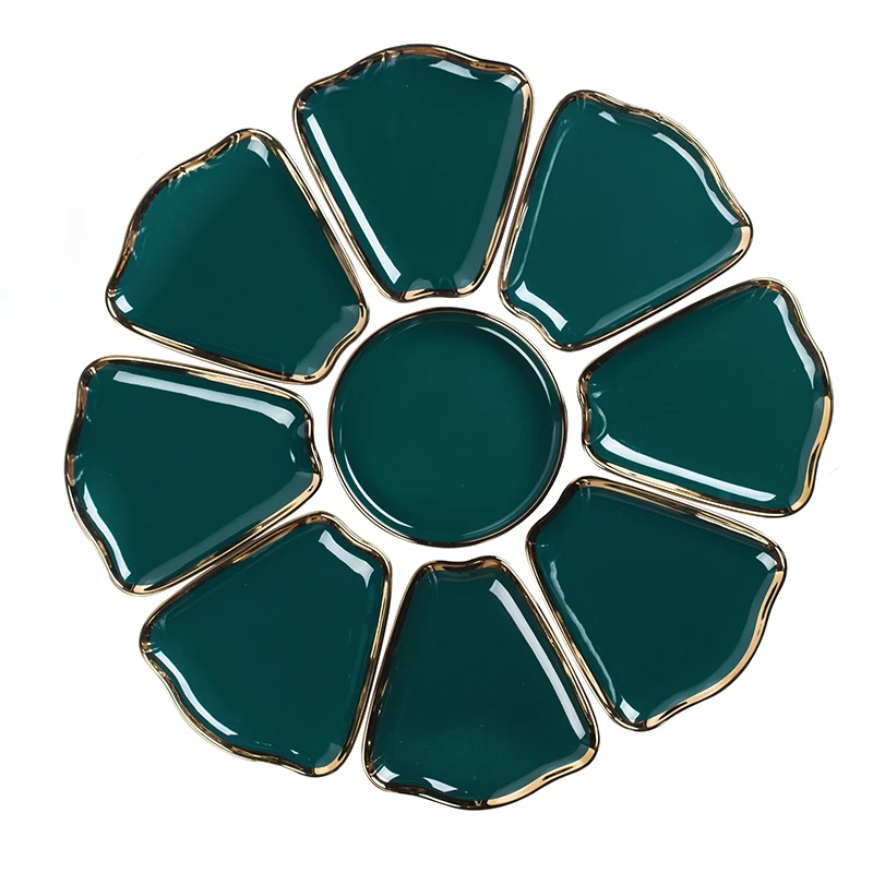 

TT Reunion Dinner Tableware Set Dish Swing Plate Fan-Shaped Plate Reunion Ceramic Combination Light Luxury