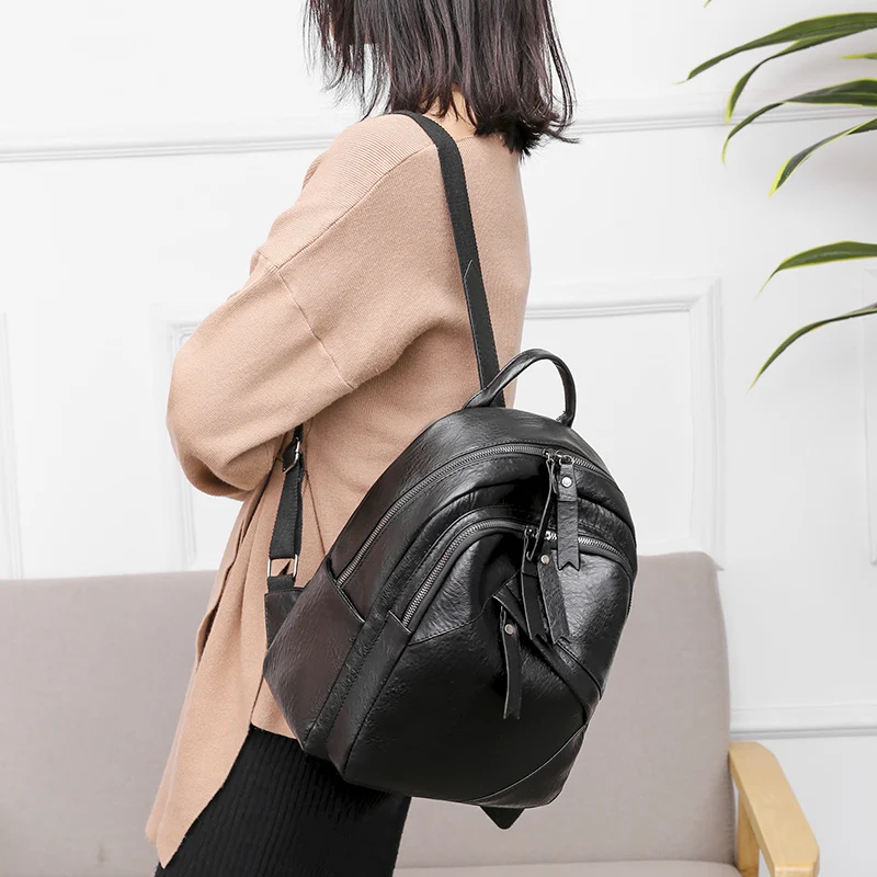 Новый дизайнерский синий лоскутный Противоугонный рюкзак Ms.