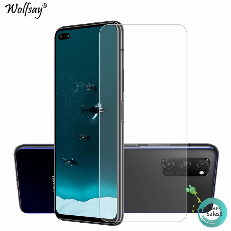 Protector de pantalla de vidrio templado para Honor V30 Pro, pel&iacute;cula de vidrio para tel&eacute;fono Huawei Honor V30 Pro, 2 uds.-0