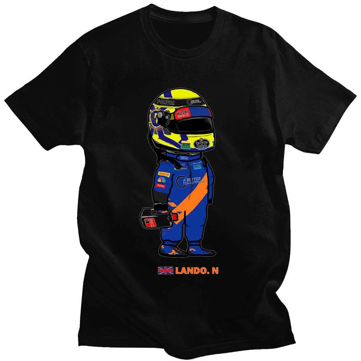 

Lando Norris And The Milk Classic Harajuku Print T-Shirt 14-Color Cotton Round Neck Loose Summer Short-Sleeved Daily Street Top