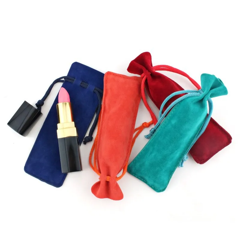 

Portable Lipstick Bag Travel Makeup Pouch Women Drawstring Jewelry Make Up Organizer Flannel Jewelry Storage