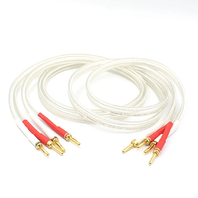 

Hifi 6N OFC Hifi кабель для динамика, Hi-end провод для динамика для усилителя и CD с банановыми вилками от 2 до 2