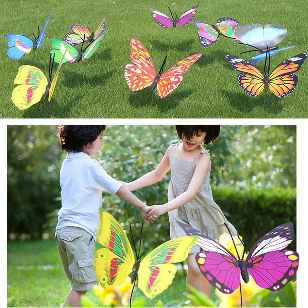 Искусственная бабочка 40 см садовая яркая ярких цветов украшение для сада