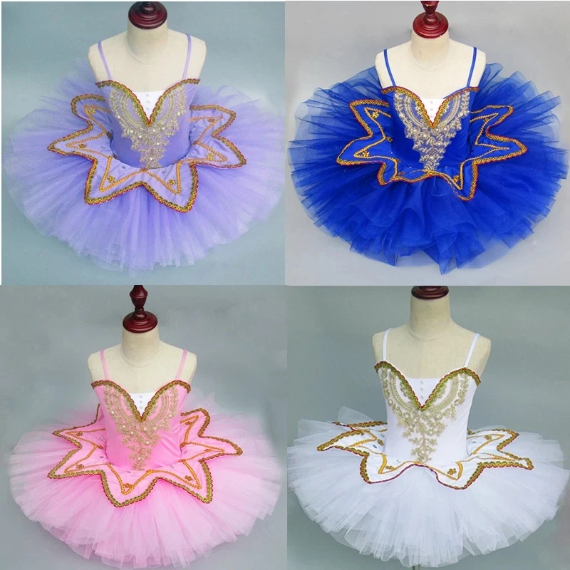 2021 Pink/Purple/White/Green Girl Ballet Tutu Dress Swan Lake Costume Ballerina Clothes Children Dance Girls | Тематическая одежда