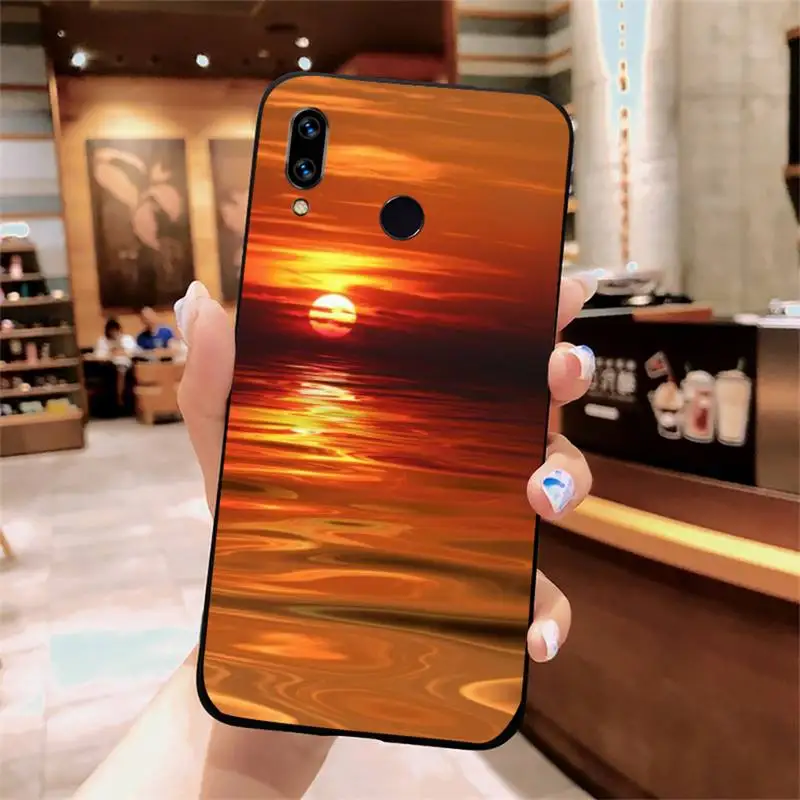 

Sunset Red high quality cover Phone Case For Xiaomi Redmi note 7 8 9 t k30 max3 9 s 10 pro lite