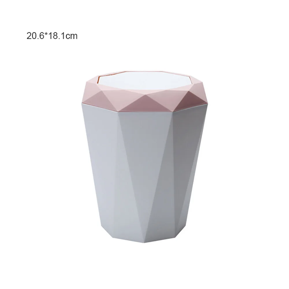 Pink Small Лоскут Тип мусорный бак алмазной формы рабочего бумажного ведра пластиковый офисный мусор FPing - Цвет: Pink Small