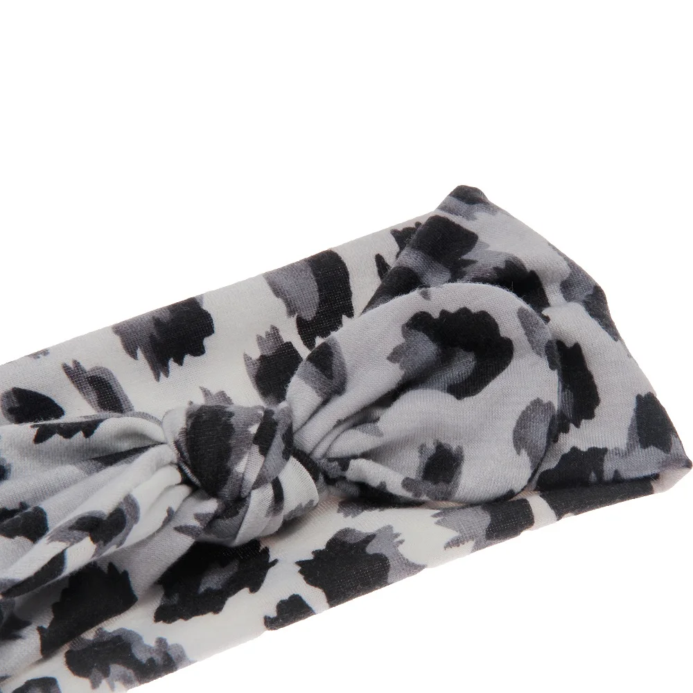 Linda 1 Uds manchas de leopardo arco nudo cinta de pelo de beb&eacute; el&aacute;stico ni&ntilde;o reci&eacute;n nacido imprimir, muestras de lazo de pelo accesorios apoyos de la foto, regalos de-4