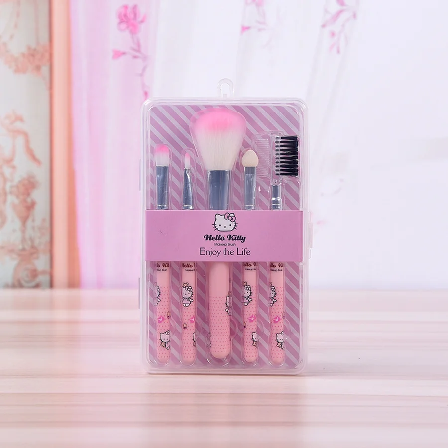 Hello Kit розовый милый набор кистей hello kitty набор косметики набор кистей для макияжа Pincel Maquiagem чистые Кисточки для макияжа Amazon горячая распродажа