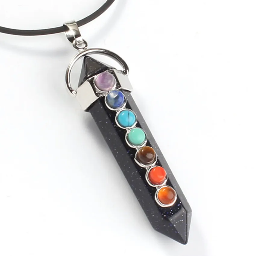 Модные бусины с посеребренным лазуритом шестигранная колонна 7 каменными