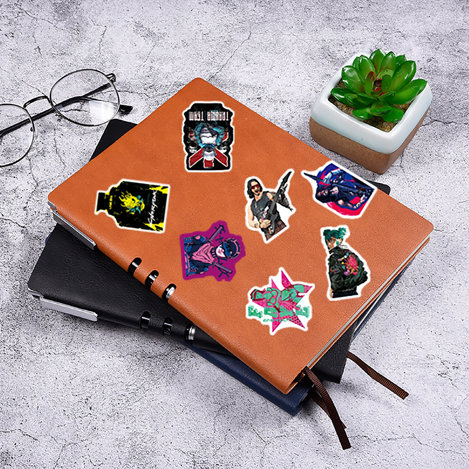 50pcs Hot Game Cyber 2077 Stickers Night City V Stickers for PC PS4 Games Sticker Johnny Silverhand Sticker Luggage Gift for Boy images - 6
