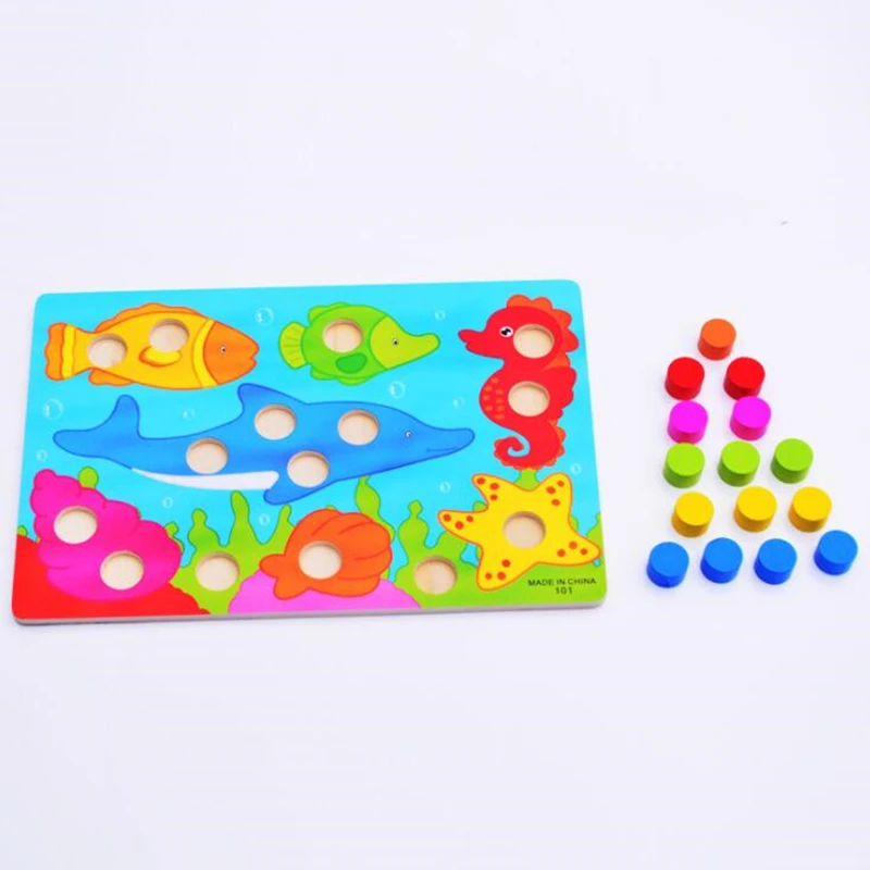 Цветные обучающие доски Монтессори развивающие игрушки для детей деревянные