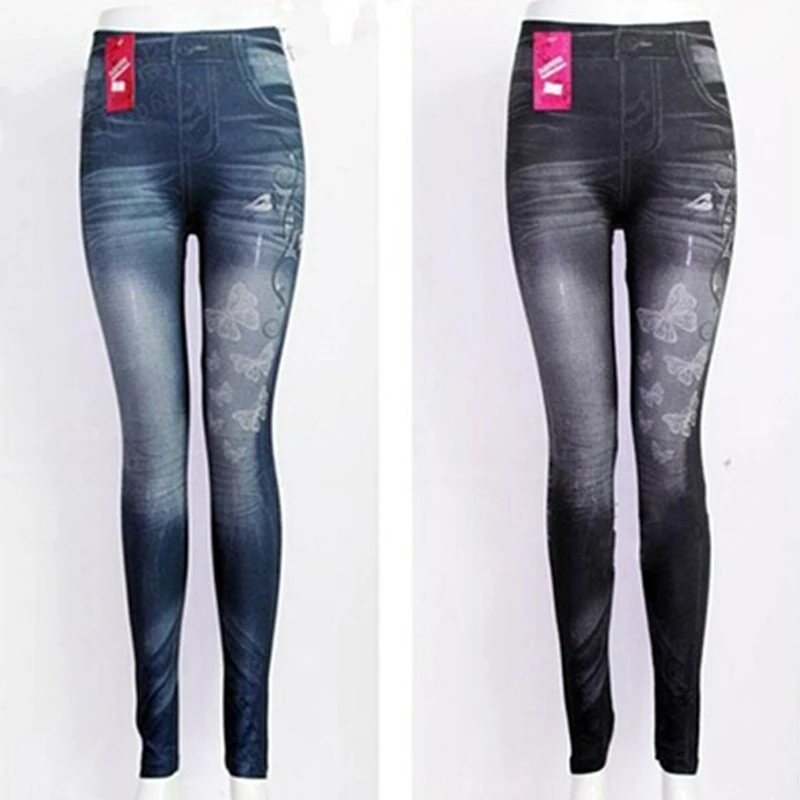 

Slim Women Leggings Butterfly Printing Leggin Skinny Jeans Legging Female Casual Denim Legging
