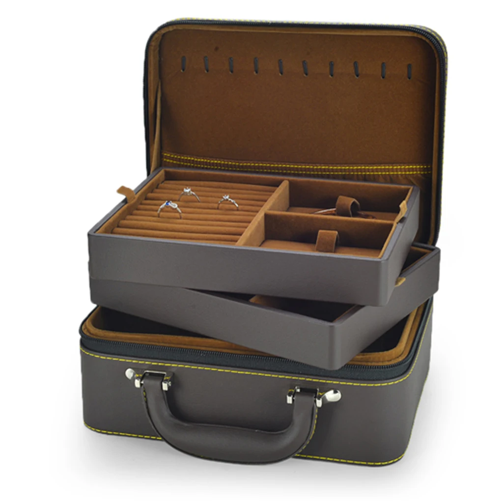 

Travel Carrying Jewelry Organizer Box Case Necklace Bracelet Treasure Chest