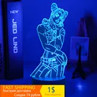 Аниме светодиодный светильник Джоджо невероятные приключения джолине Куджо для спальни декоративный светильник подарок на день рождения для него манга Джоджо 3d лампа