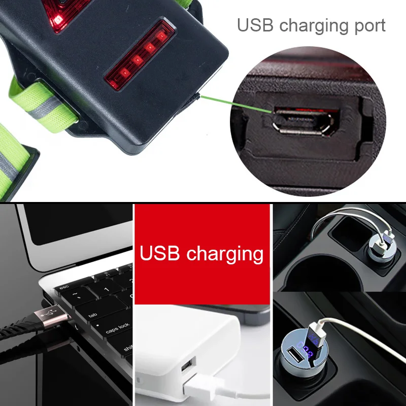 

Usb Rechargeavle Running Light Chest Light Outdoor Camping Flashlight LED Night Running Light Running Safety Warning Light