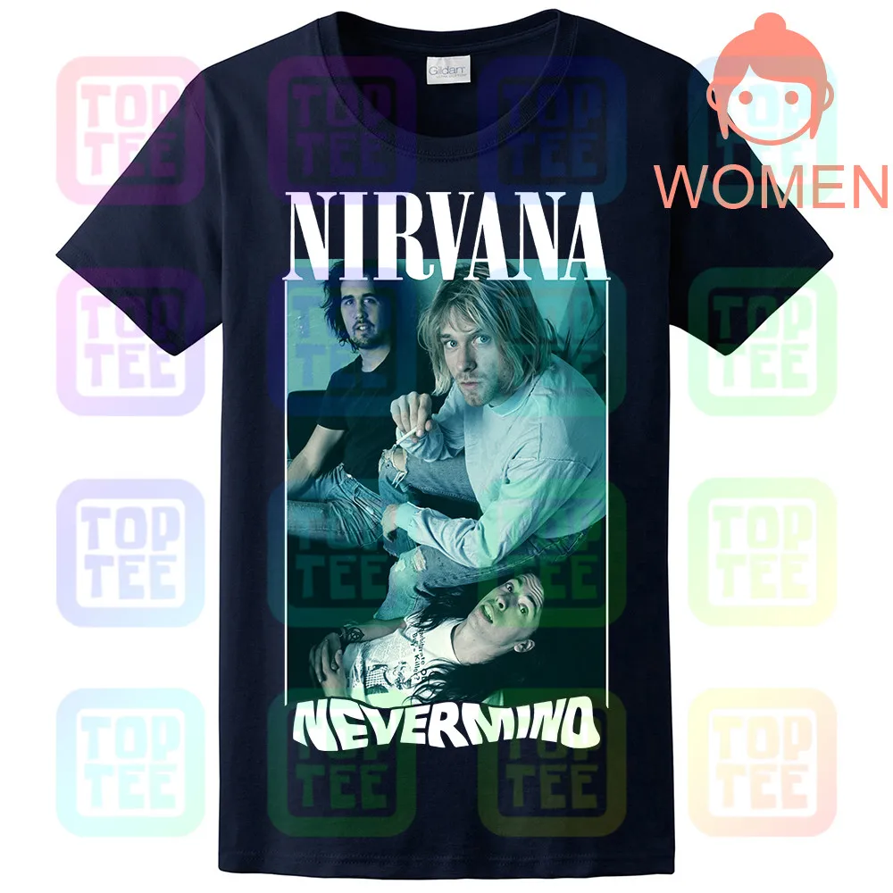 WOMEN-NAVY Винтаж Редкие 90 s NIRVANA NEVERMIND TOUR футболка Размеры S-2XL Репринт - Цвет: WOMEN-NAVY
