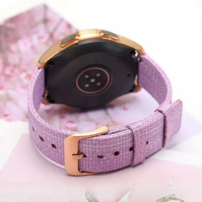 Холщовый нейлоновый ремешок для часов 20 мм для samsung Galaxy Watch 42 мм Active 2 40 мм 44 мм Quick Release Band стальная застежка ремешок на запястье браслет