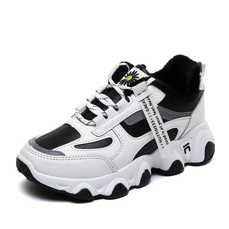 

2021 Winter Thick-soled Sneakers Women Dad Shoes and Cotton Casual All-match Women's Shoes Fall Sneaker Tenis De Mujer