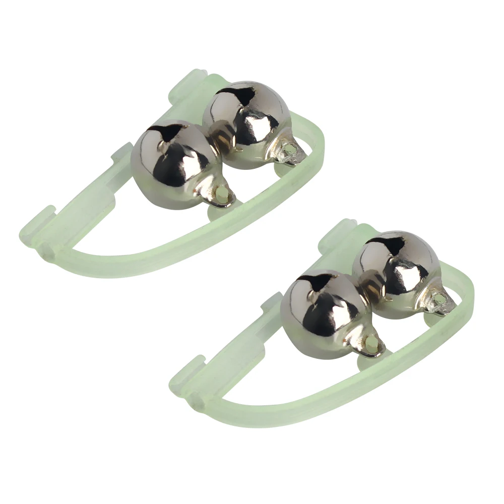 6 шт./лот светящихся двойных колоколов Крепление на удочку ночного рыболовства Инструменты тревоги укуса Портативные быстрые принадлежности.