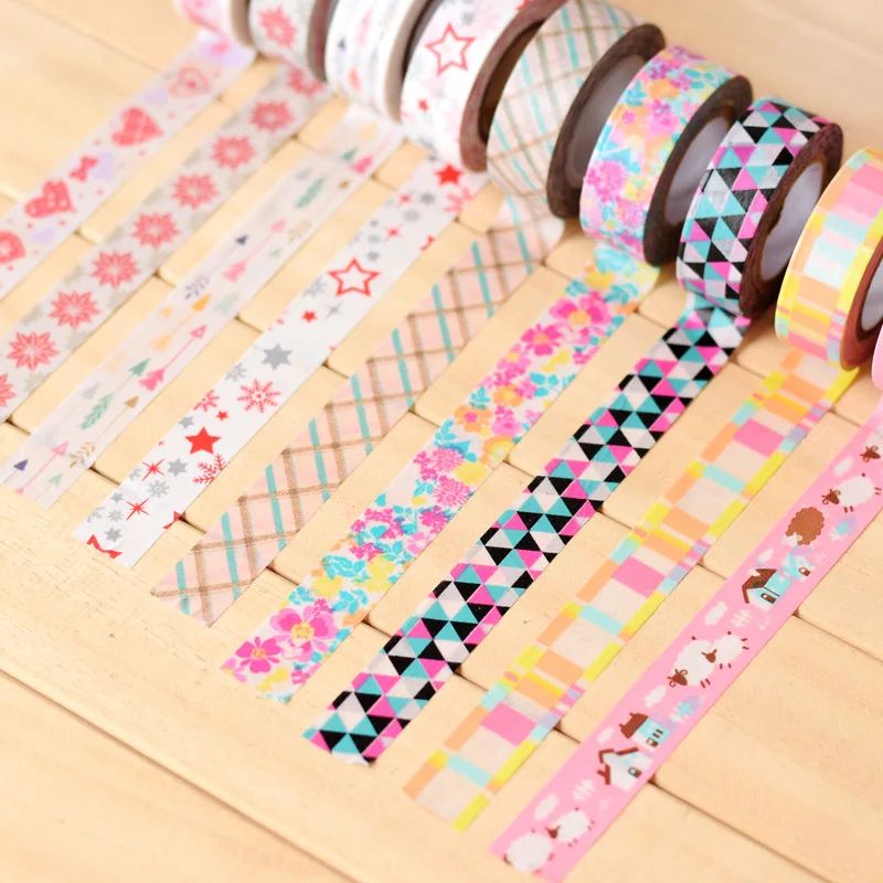 

1/2/5Pcs 1.5cm 10M DIY Paper Sticky Adhesive Sticker Decorative Washi Tape REME889