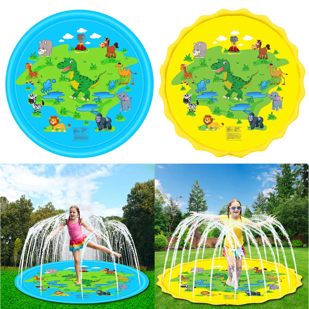 Надувная водяная подушка ПВХ 67 дюймов для детских игр пляжный коврик спринклер