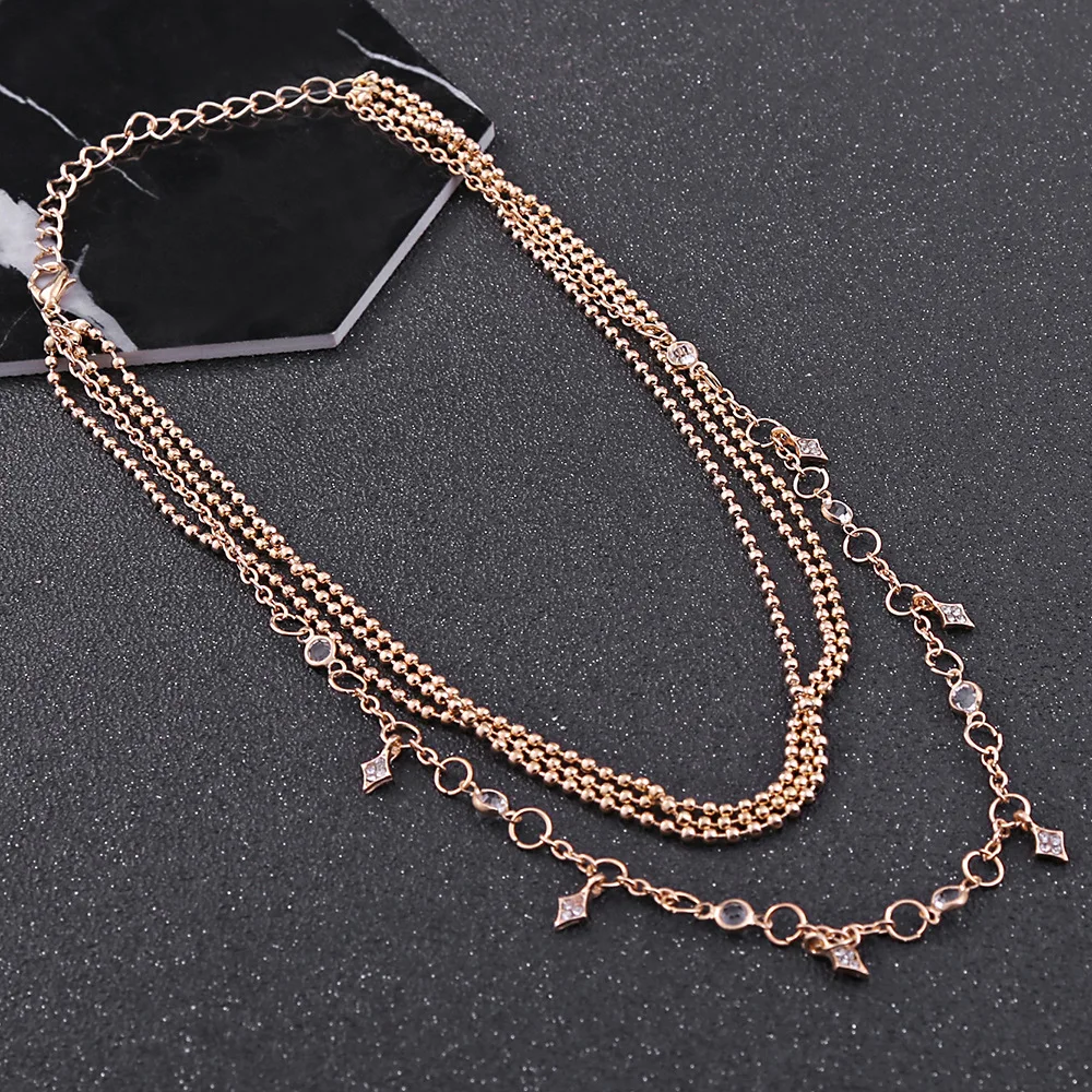 Многослойная цепочка до ключицы оптовая продажа Модное Новое Очаровательное