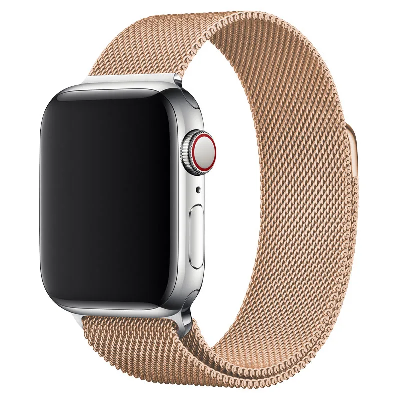 Красный ремешок для часов 40 44 мм для Iwatch Series 4 5 Миланская петля магнитный металлический браслет 38 ремешок для Apple Watch 3