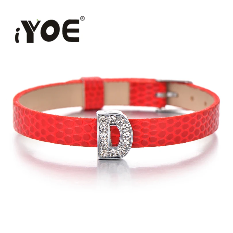 Браслет IYOE с подвесками из красной кожи для женщин и мужчин подарок детей от 26 до Z