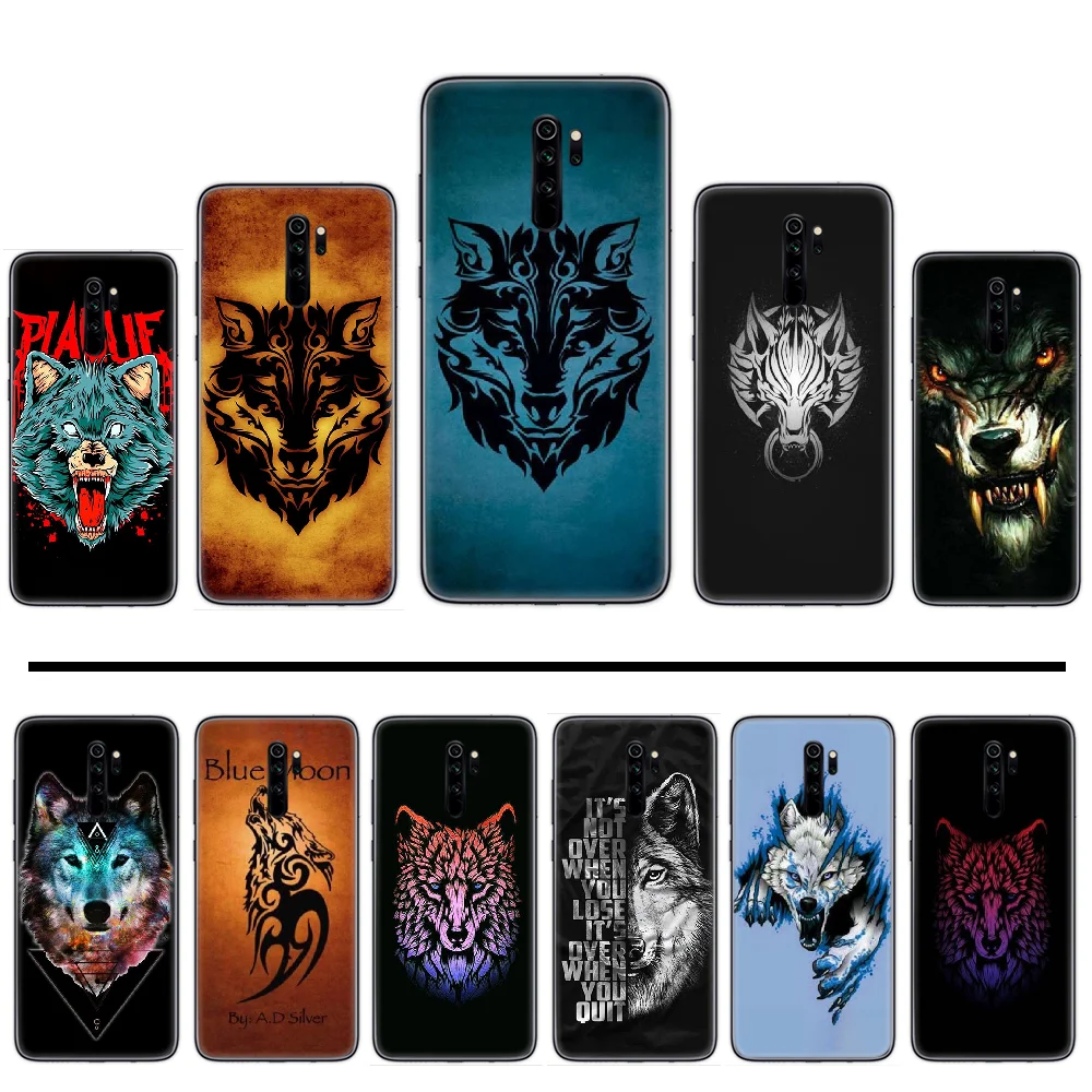 Волчья Голова черный мягкий чехол для телефона из ТПУ Xiaomi Redmi Note 4 4x5 6 7 8 pro S2 PLUS 6A
