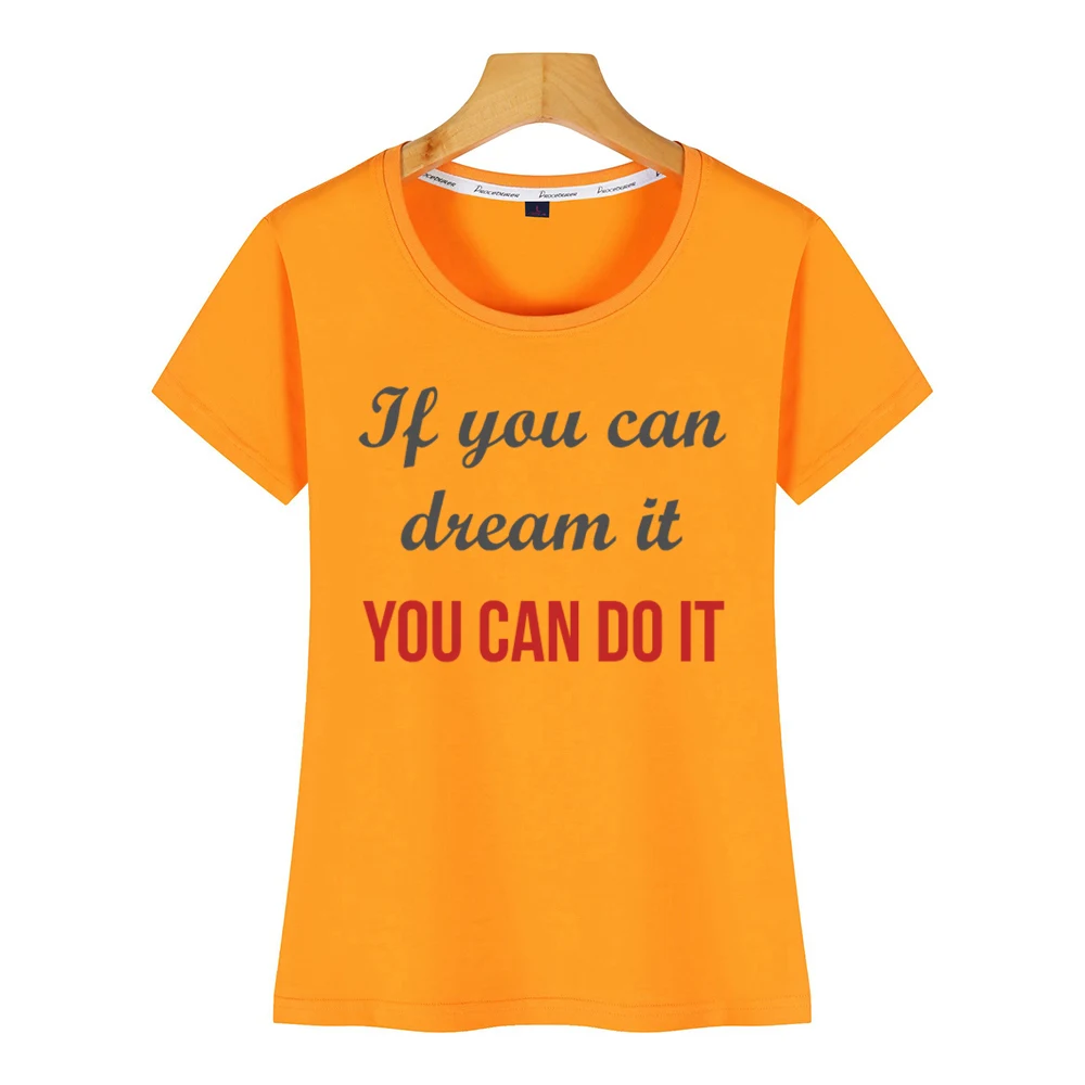 Топы футболки для женщин если вы можете мечтать сделать это Модная белая