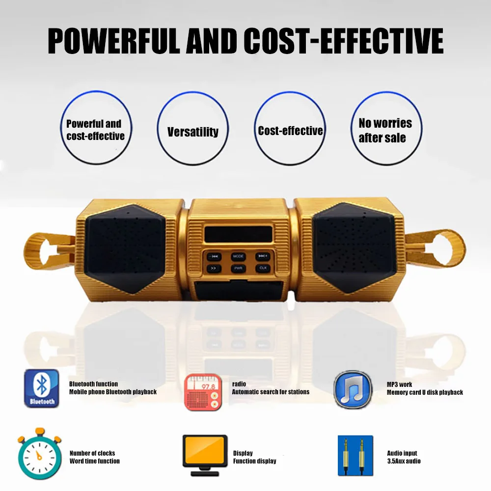 12 В мотоцикл MP3 музыкальный плеер Bluetooth стерео динамик FM радио со светодиодный