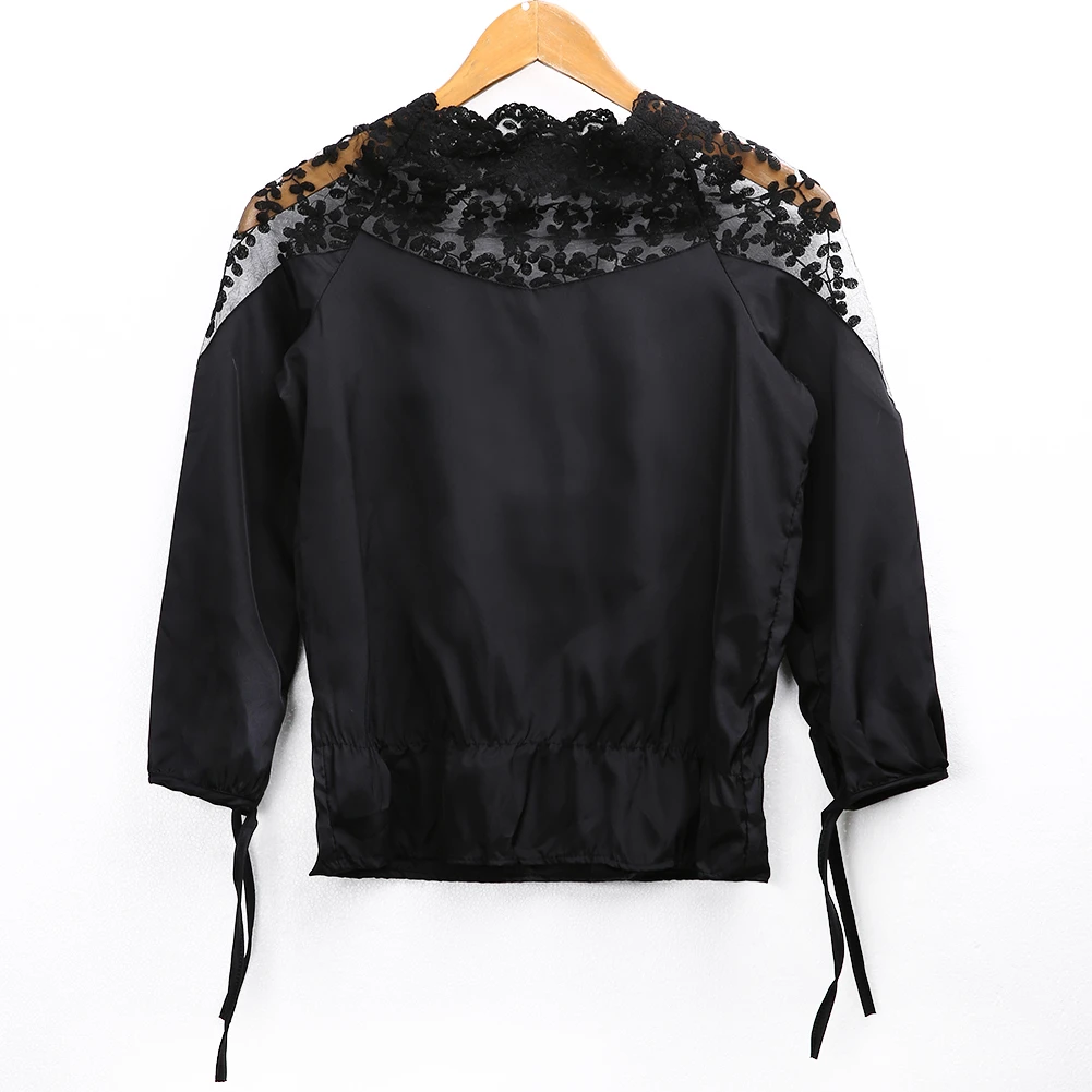 Сексуальная кружевная блузка с вышивкой Лоскутная манжетами на ремне Женская