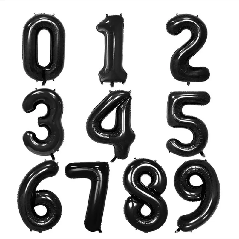 32 дюйма Золотое серебряное число Фольга воздушные шары цифры шарики для день