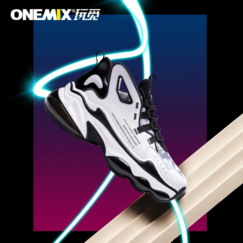 ONEMIX Sport Shoes Men Thick Sole Man Lightweight Casual Fashion Sneakers Woman Vulcanize Height Increase Women Running Dad Shoe