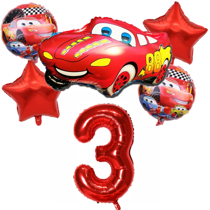 

1set Disney Cartoon Car Lightning McQueen Foil Balloons 36inch Number Latex Balloon Birthday Party Decor Kids Baby Shower Globos
