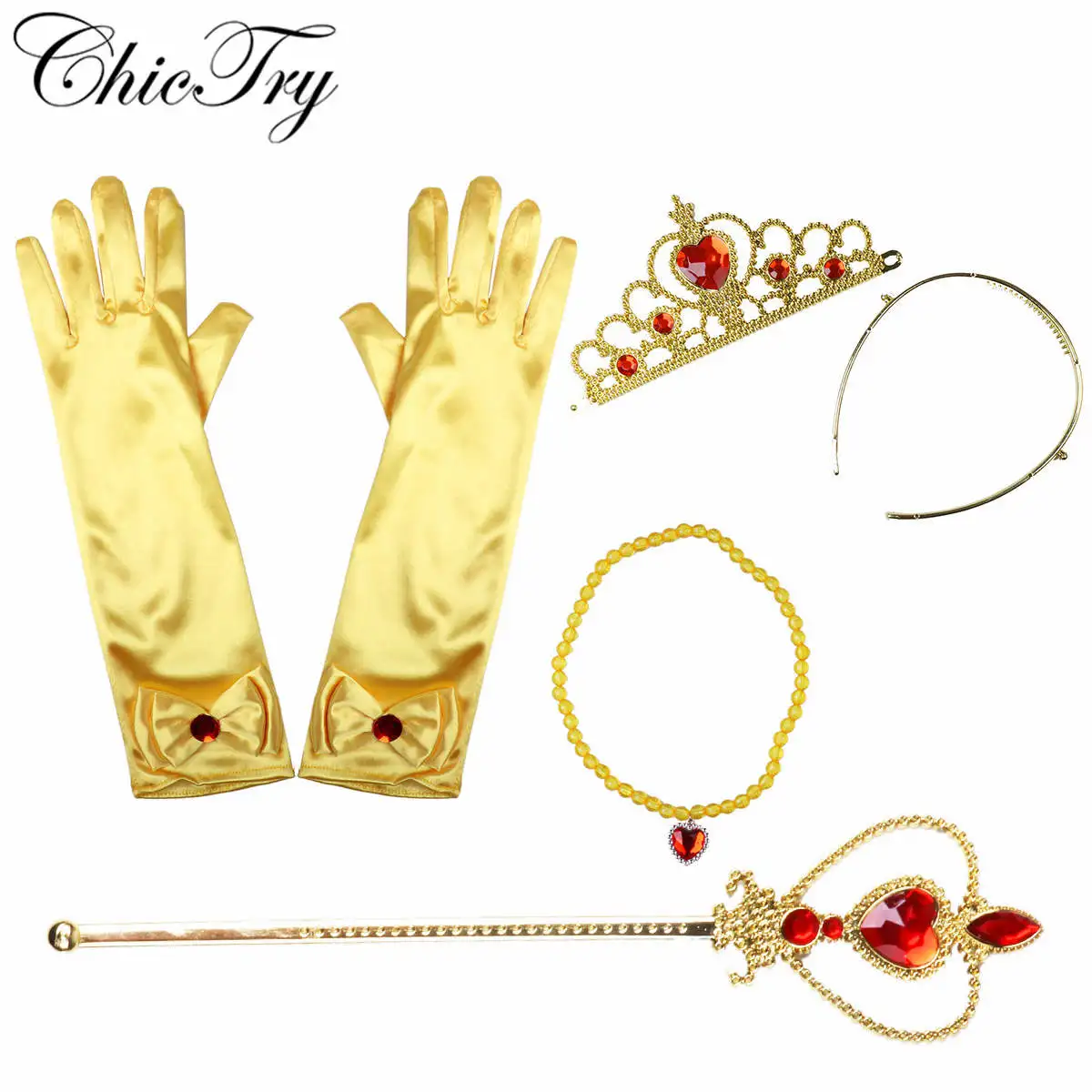 Детский костюм принцессы для косплея наряд девочек аксессуары перчатки тиара