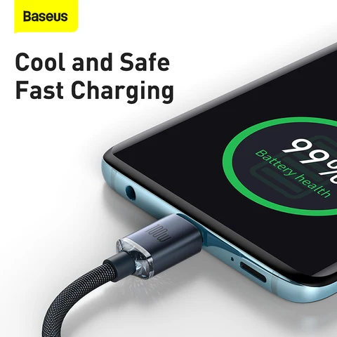 Кабель Baseus 100 Вт USB C-Type C для Macbook iPad 5A PD, устройство для быстрой зарядки, USB-кабель для Xiaomi POCO X3 Pro Samsung Huawei