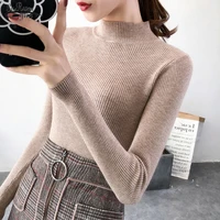 autumn winter womens turtleneck sweater knitted pullover 2021 slim bottoming sweater jumper women casual soft pull femme 17350