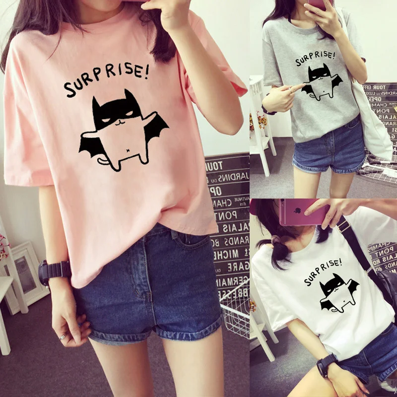 

Summer New Korean Women's Short-sleeved T-shirt Casual Printing Simple Short-sleeved Female Harajuku Style En*