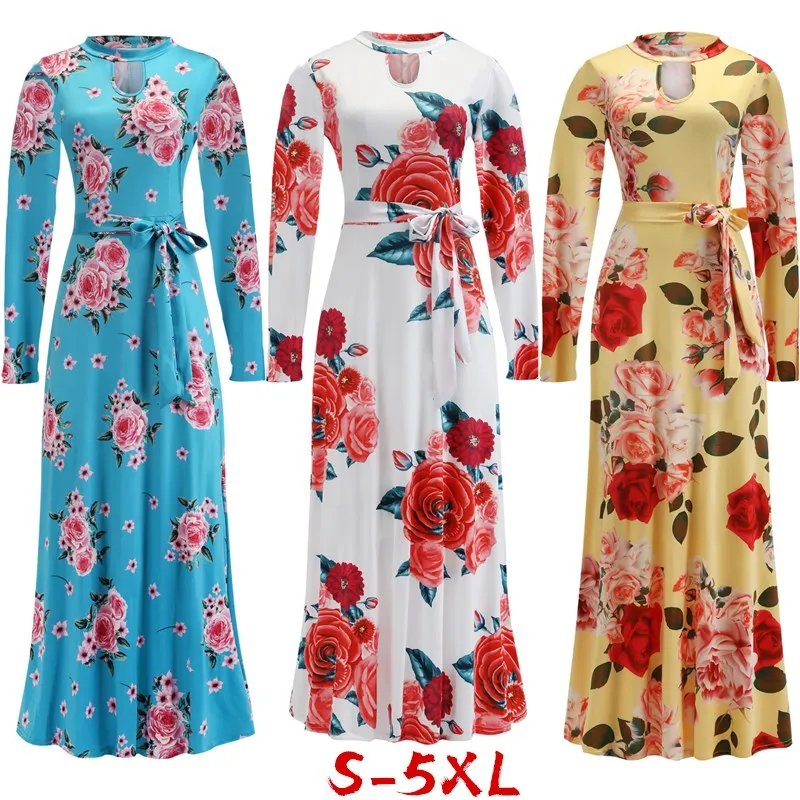 Богемное женское платье с цветочным принтом повседневные ажурные Макси платья