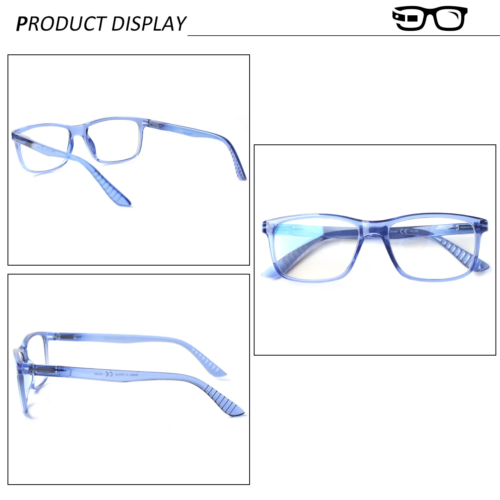 

BONCAMOR Spring Blue Light Plastic for Women and Men Lightweight Computer Games Glasses Readers Fashion