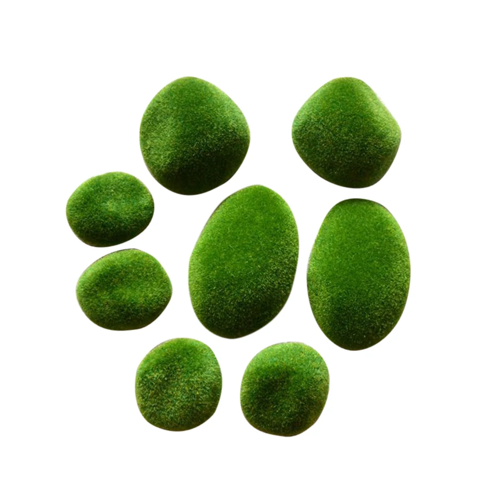 

8pcs Artificial Fresh Moss Ball Fairy Garden Miniatures Decoration DIY Mini Green Plant Poted Bonsai Crafts Ornament Supplies P2