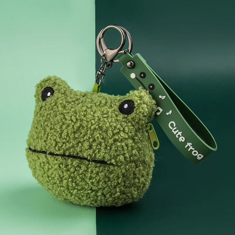 

Frog Plush Keychain Mini Kawaii Girl Gifts Pendant Couple Gift Charm Zipper Coin Bag Ladies Small Wallet Earphone Storage Bag