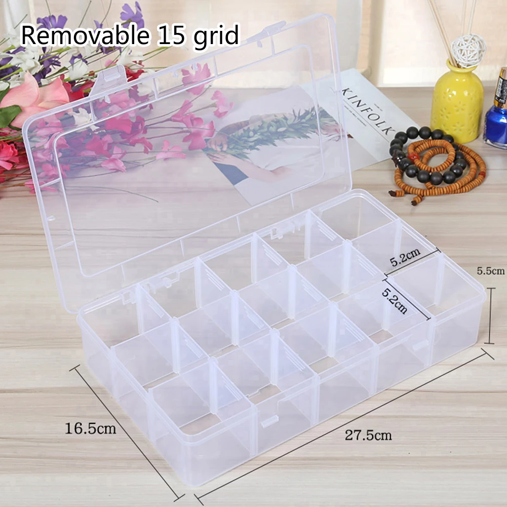 

15 Grids Toolbox Organizer Detachable Plastic Container Jewelry Collection