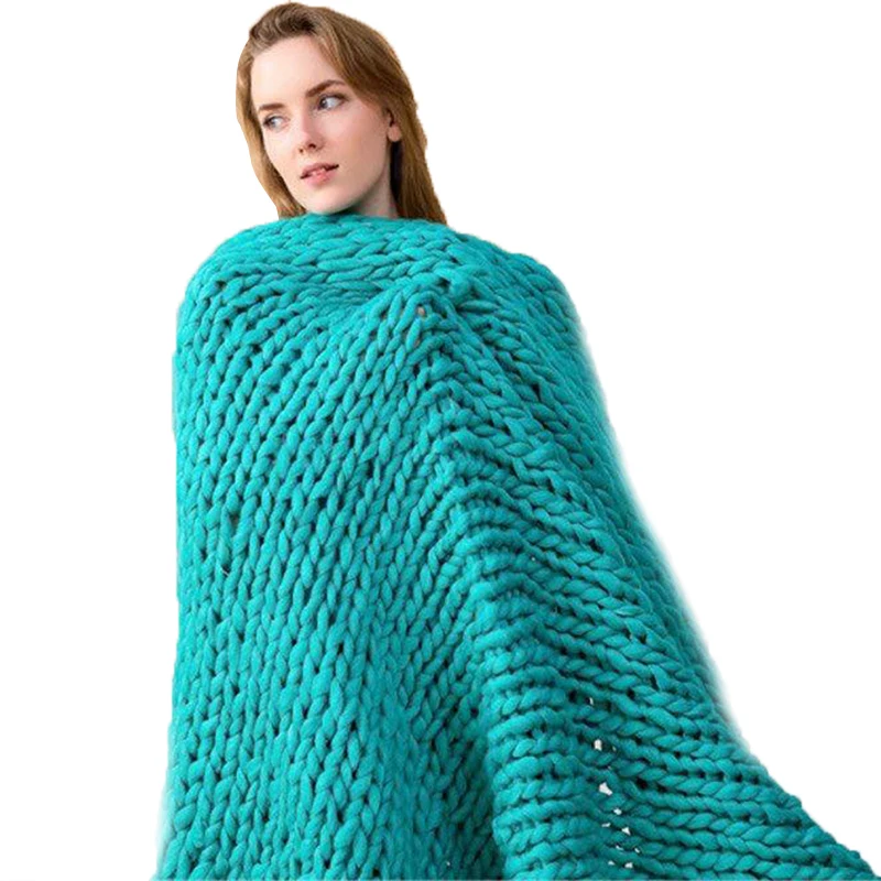 200*200 см быстрая транспортировка модное одеяло крупной ручной вязки плотная пряжа